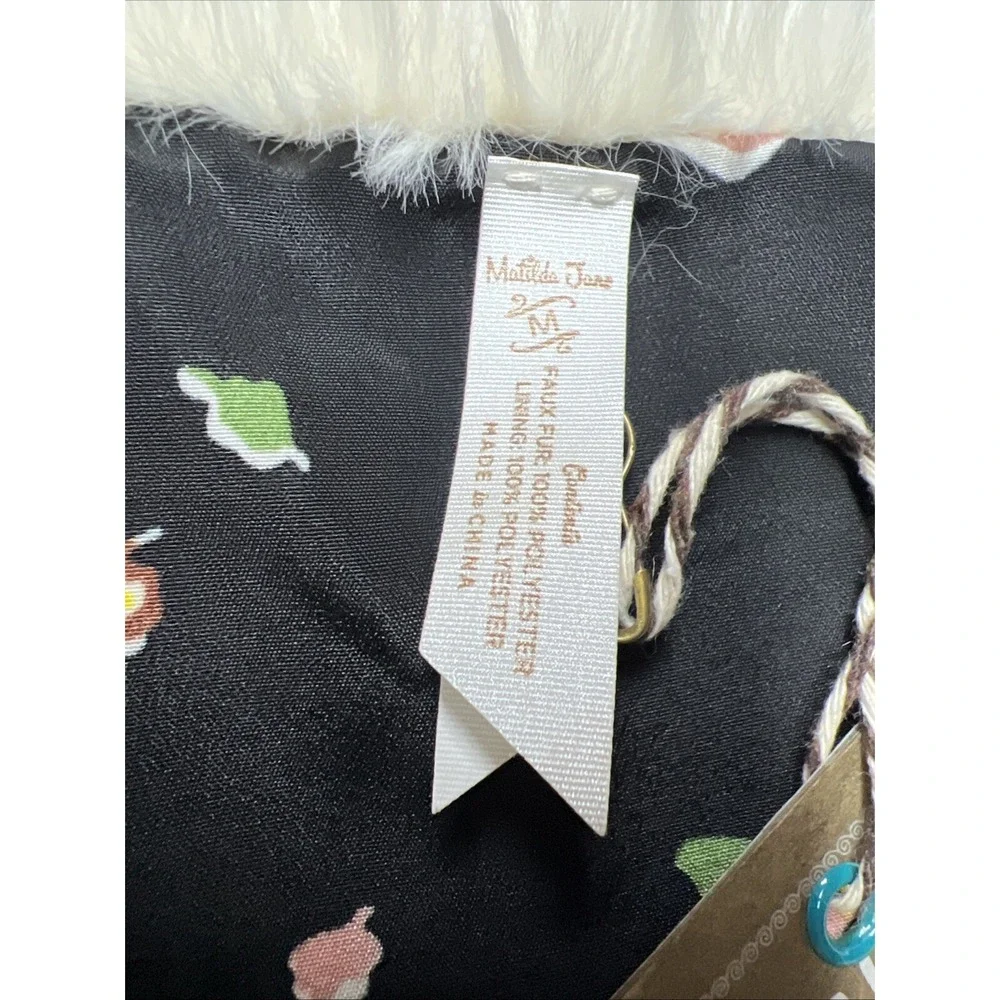Matilda Jane Reversible‎ Vest White Faux Fur Plush Soft & Navy Floral NEW